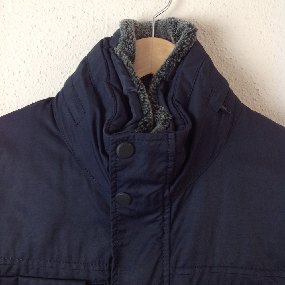 Zara Man Navy Modern Stylish Hooded Utility Jacket - Picture 3 of 8